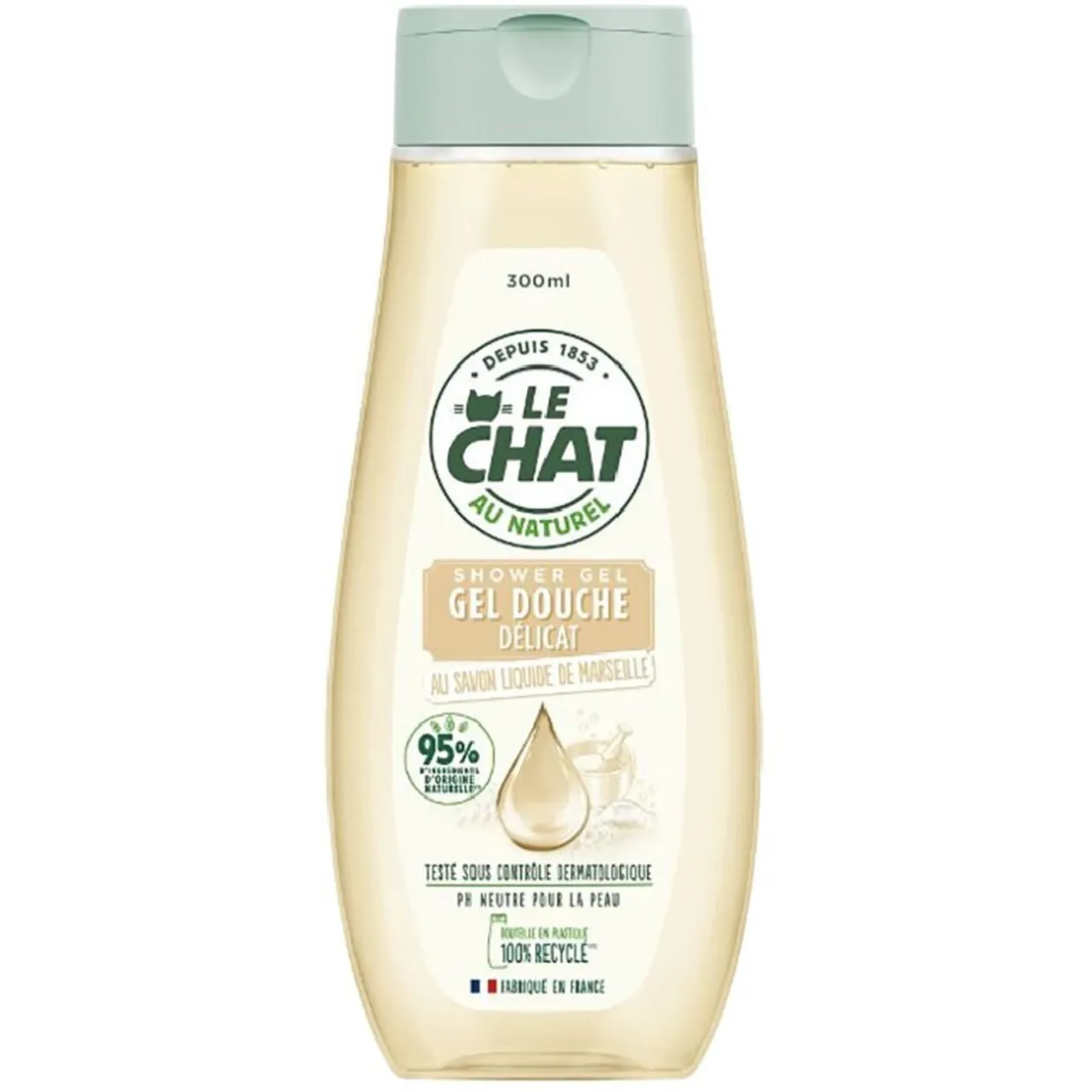 Gel douche douceur Le Chat Naturel au savon de Marseille 300 ml