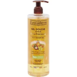 Gel douche Evoluderm huile précieuse Argan et Onagre sans savon 500ml