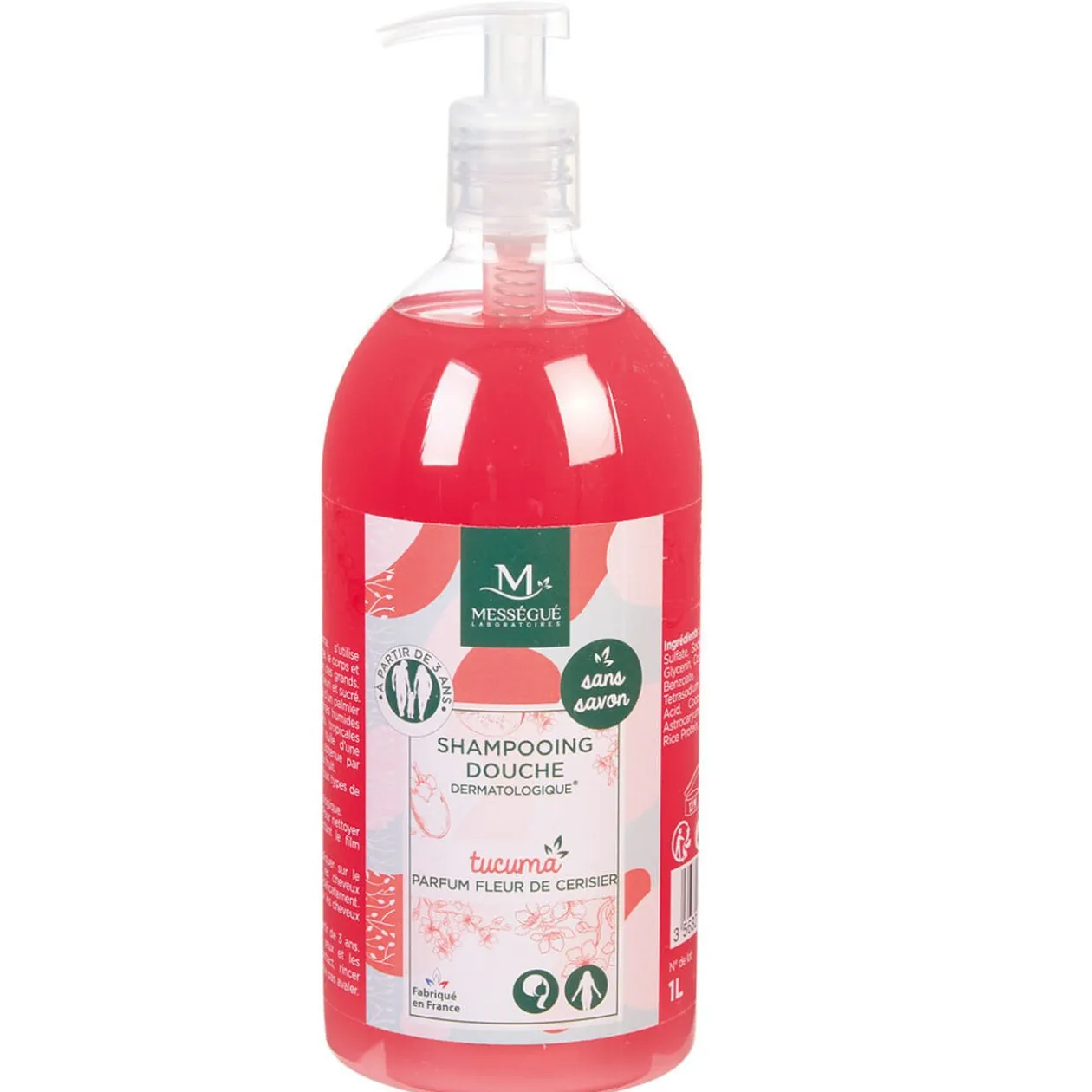 Gel douche shampooing tucuma parfum fleur de cerisier Mességué