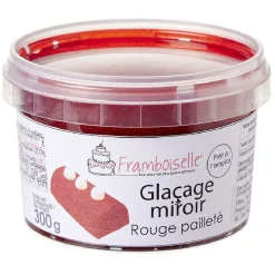 Glaçage miroir rouge pailleté 300g