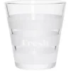 Gobelet bas conique transparent rayure blanche 25cl x3 - Ø8,4 x H8 cm