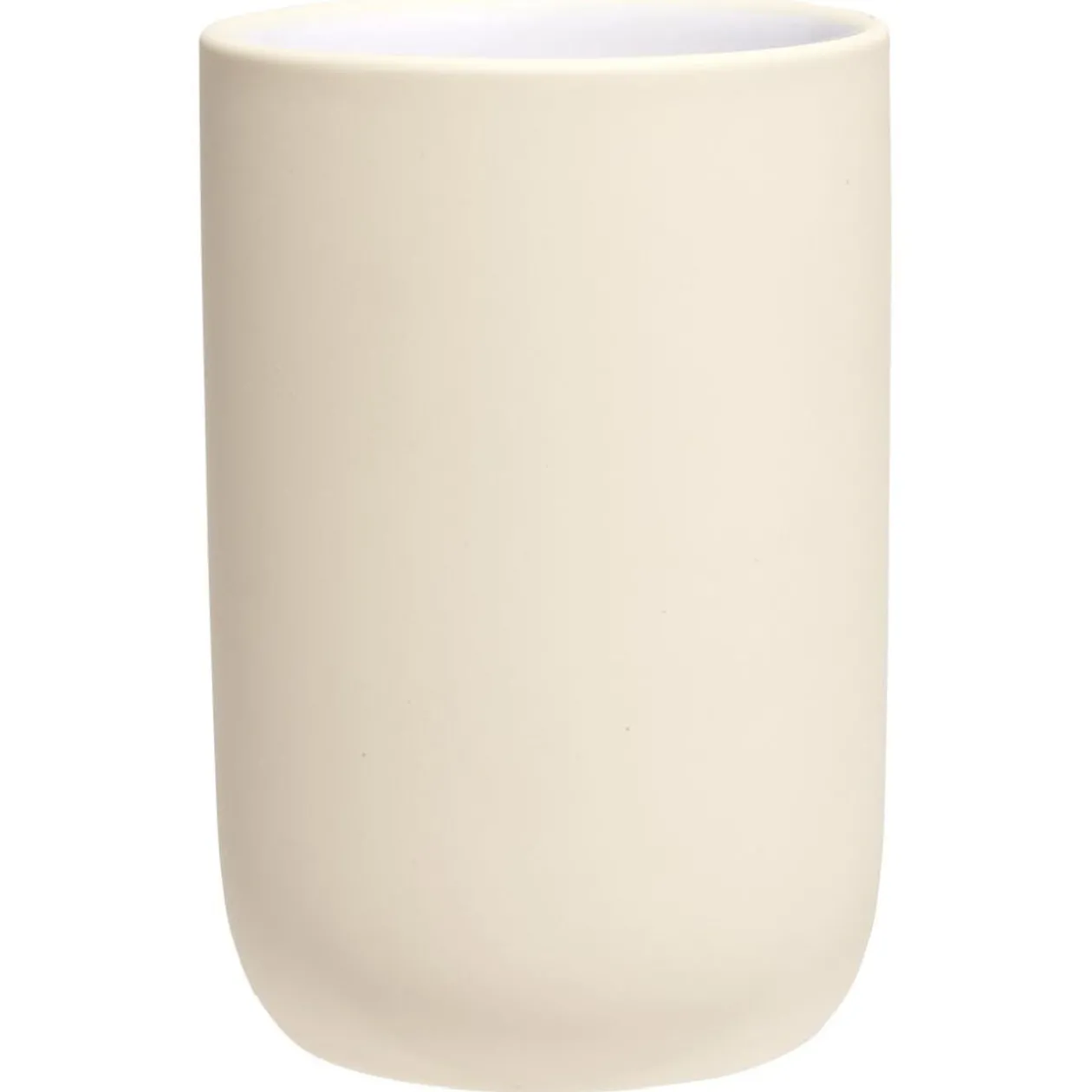 Gobelet céramique beige intérieur blanc Ø6,8xH10cm