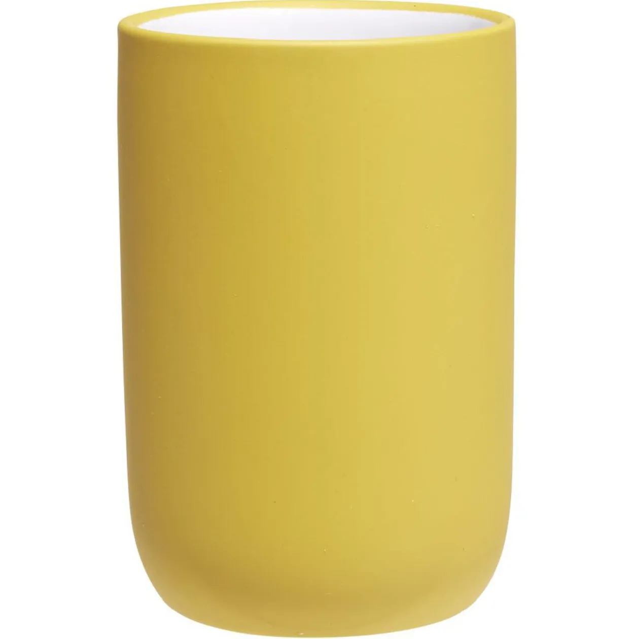 Gobelet céramique jaune intérieur blanc Ø6,8xH10cm