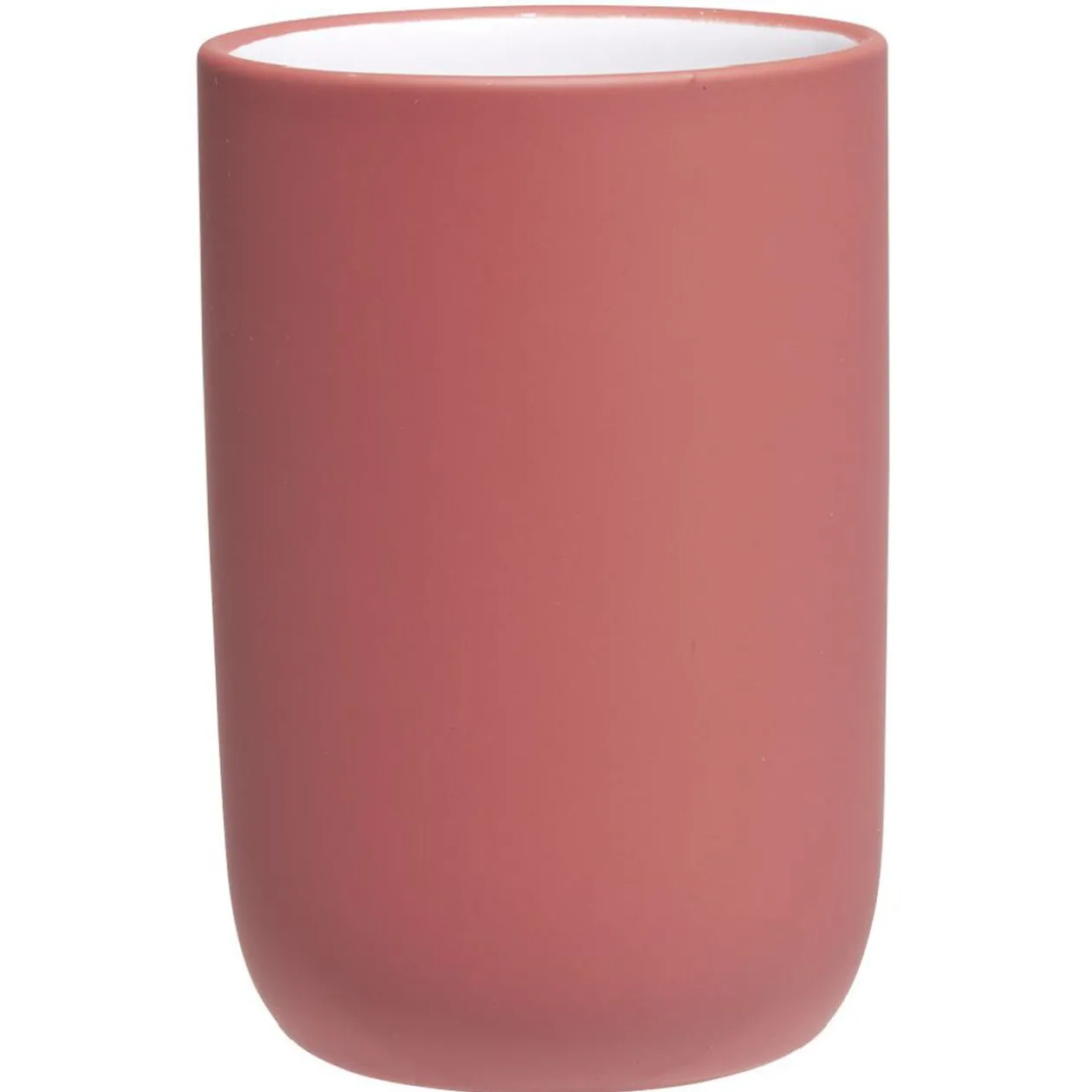 Gobelet céramique rouge intérieur blanc Ø6,8xH10cm