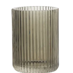 Gobelet de salle de bain en verre relief strié noir