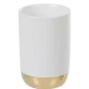 Gobelet de savon céramique blanc cuivre