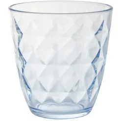Gobelet en verre Agathe motif relief diamant transparent bleu x6