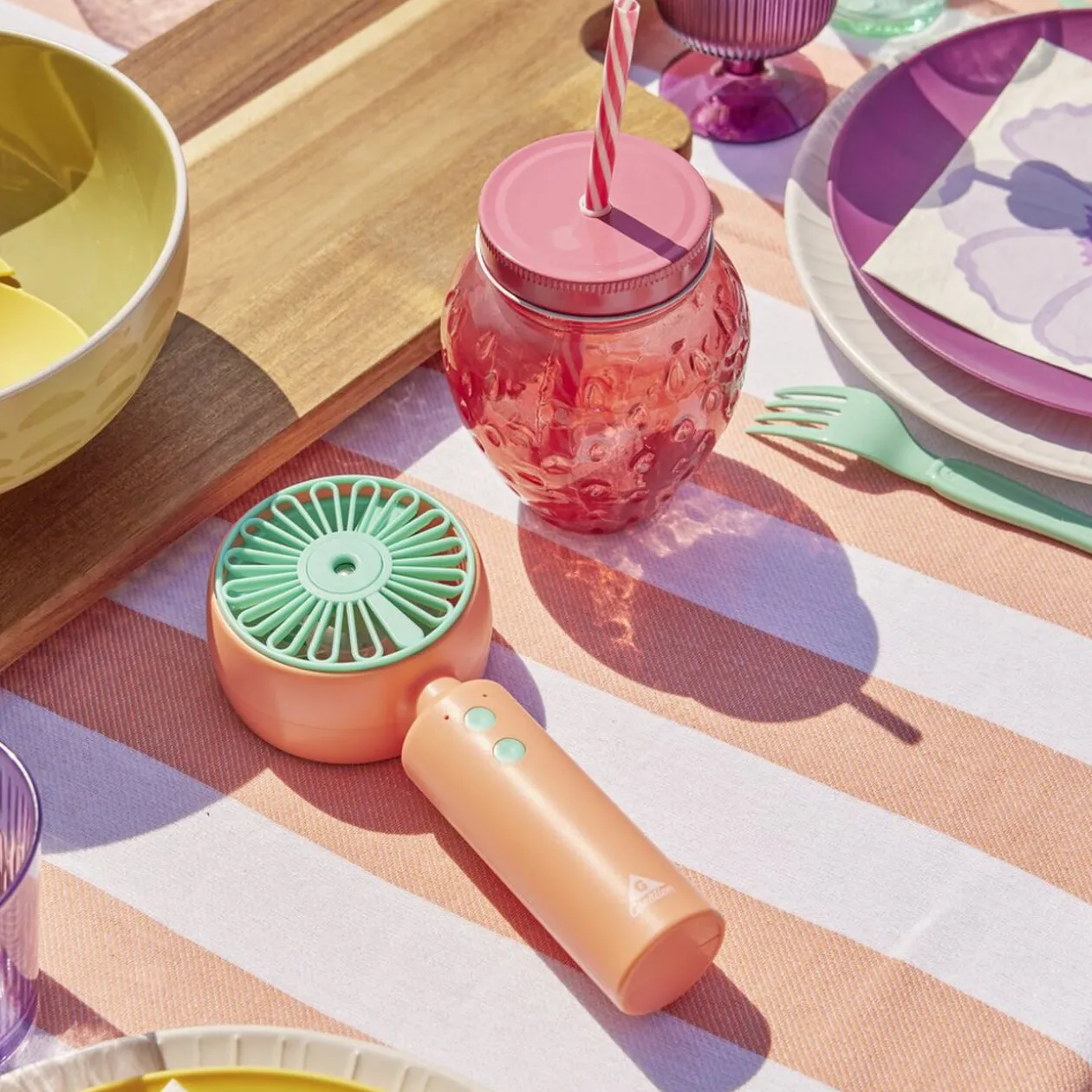 Gobelet en verre avec paille forme cactus ou fraise Ø10xH12,5cm