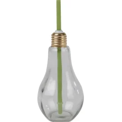 Gobelet en verre forme ampoule avec paille