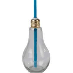 Gobelet en verre forme ampoule avec paille