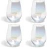 Gobelet en verre irisé ovale x4