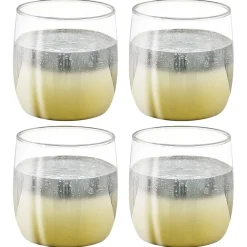 Gobelet en verre transparent pied doré x4