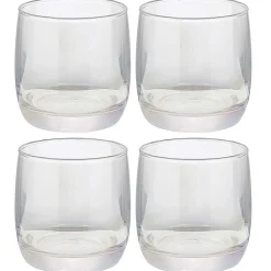 Gobelet en verre transparent irisé x4