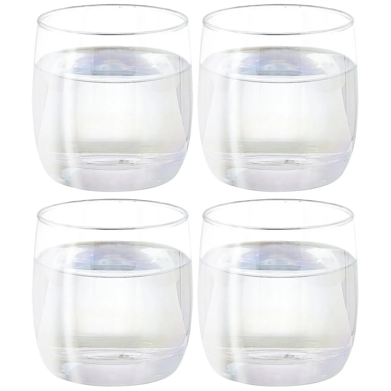 Gobelet en verre transparent irisé x4