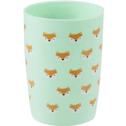 Gobelet enfant salle de bain vert motif tête de renard orange