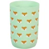 Gobelet enfant salle de bain vert motif tête de renard orange