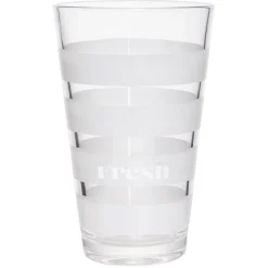 Gobelet haut verre transparent rayure horizontale blanche 30cl x3