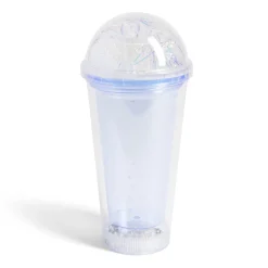 Gobelet 450ml plastique double paroi à paillettes 2 coloris