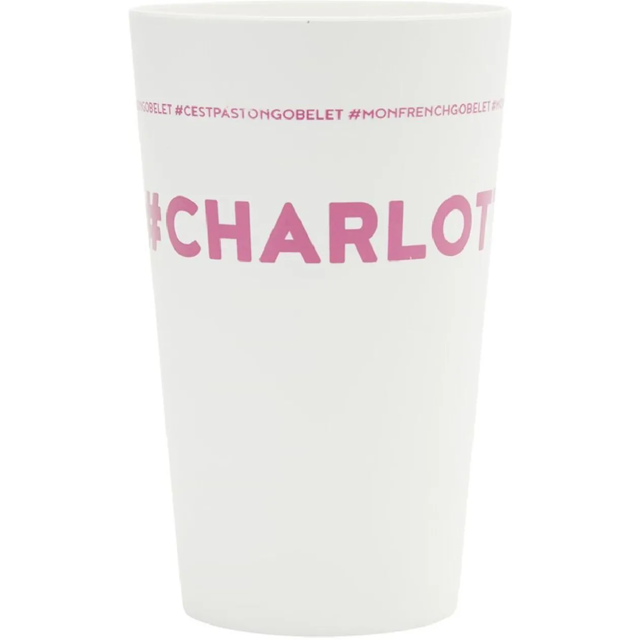 Gobelet plastique inscription #CHARLOTTE 33cl