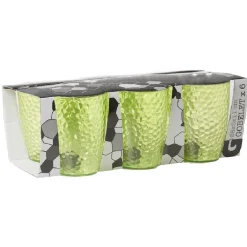 Gobelet plastique vert martelé x6