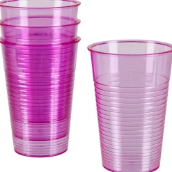 Gobelet plastique violet transparent x4