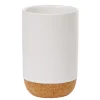 Gobelet pour salle de bain blanc liège naturel