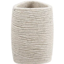 Gobelet salle de bain beige effet sable