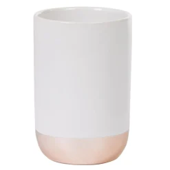 Gobelet salle de bain blanc rose gold