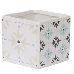 Gobelet salle de bain carré blanc design carreau de ciment