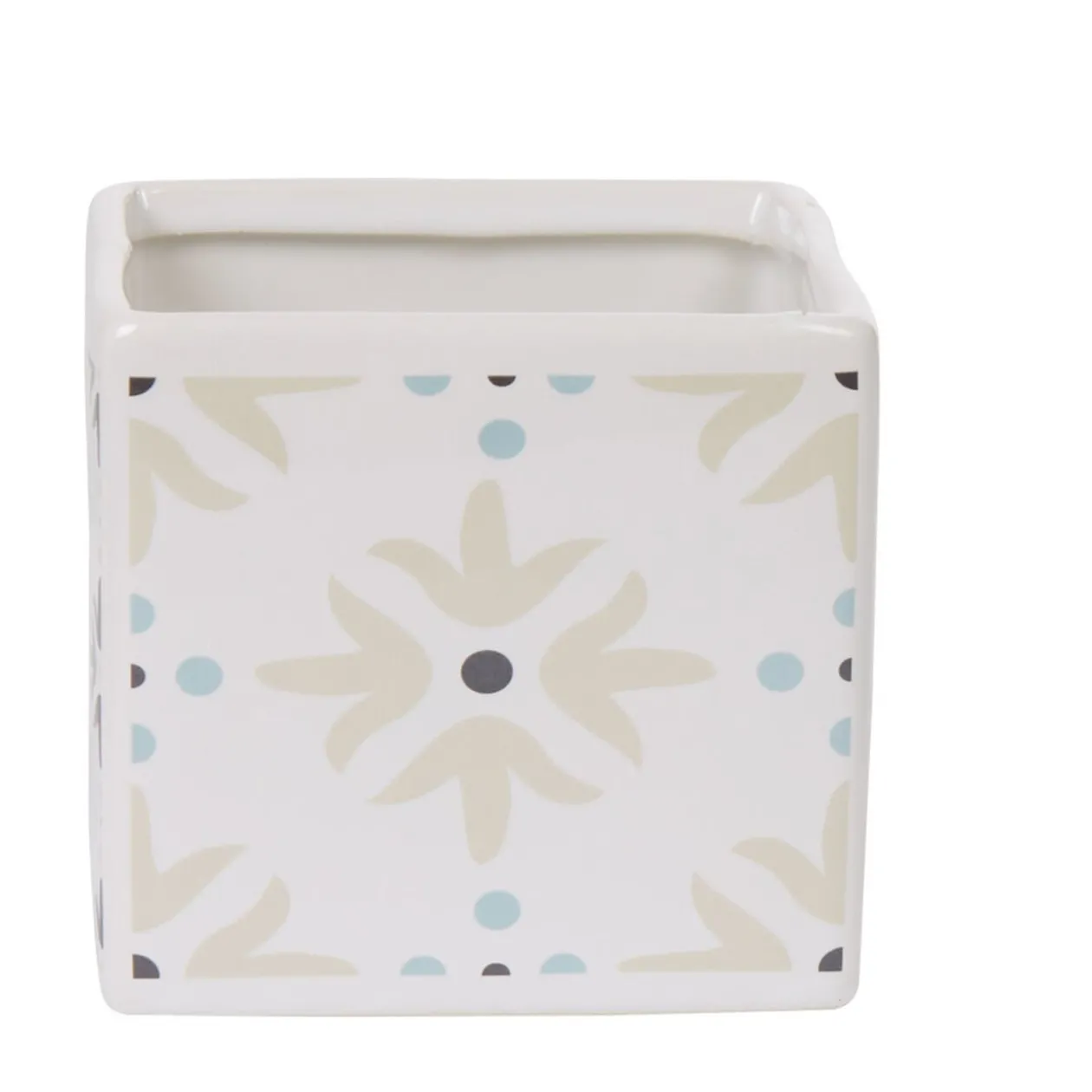 Gobelet salle de bain carré blanc design carreau de ciment