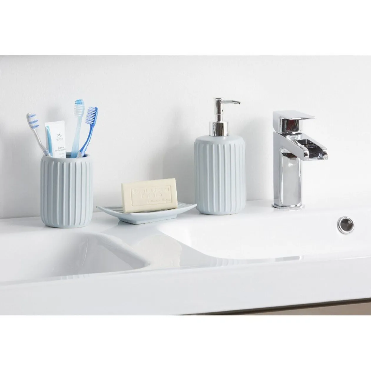 Gobelet salle de bain gris design industriel