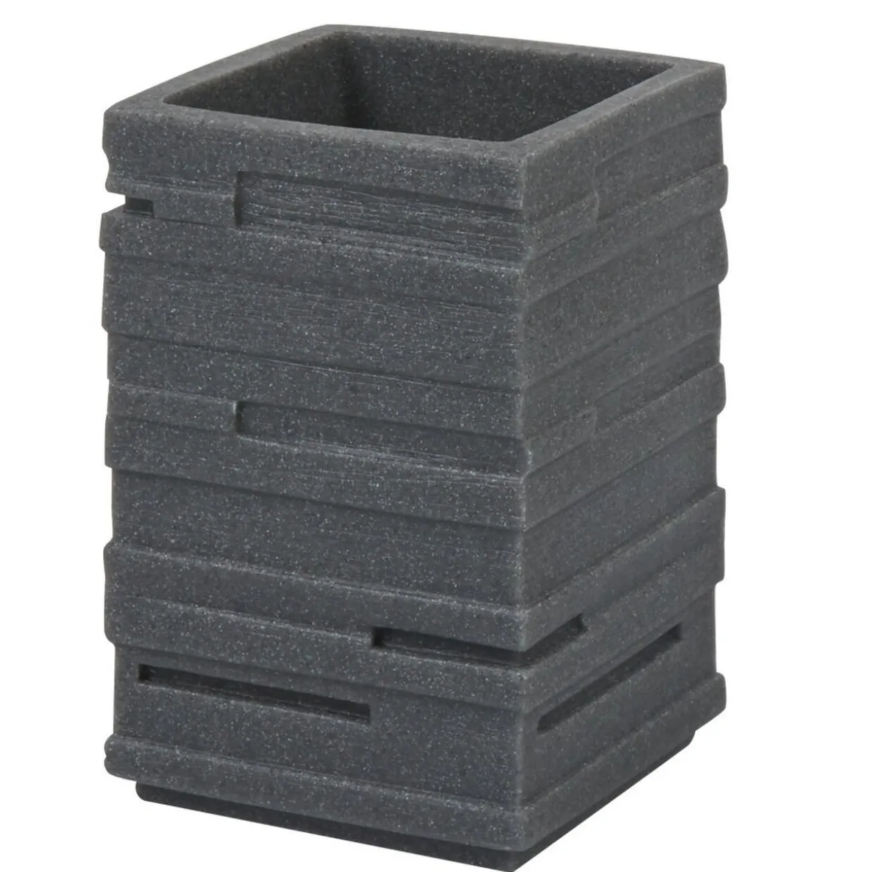 Gobelet salle de bain imitation pierre grise