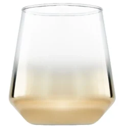 Gobelet transparent et doré en verre