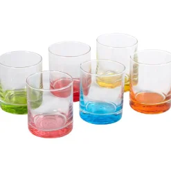 Gobelet verre fond multicolore 28 cl x6