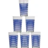 Gobelet verre rayé multicolore assorti x6