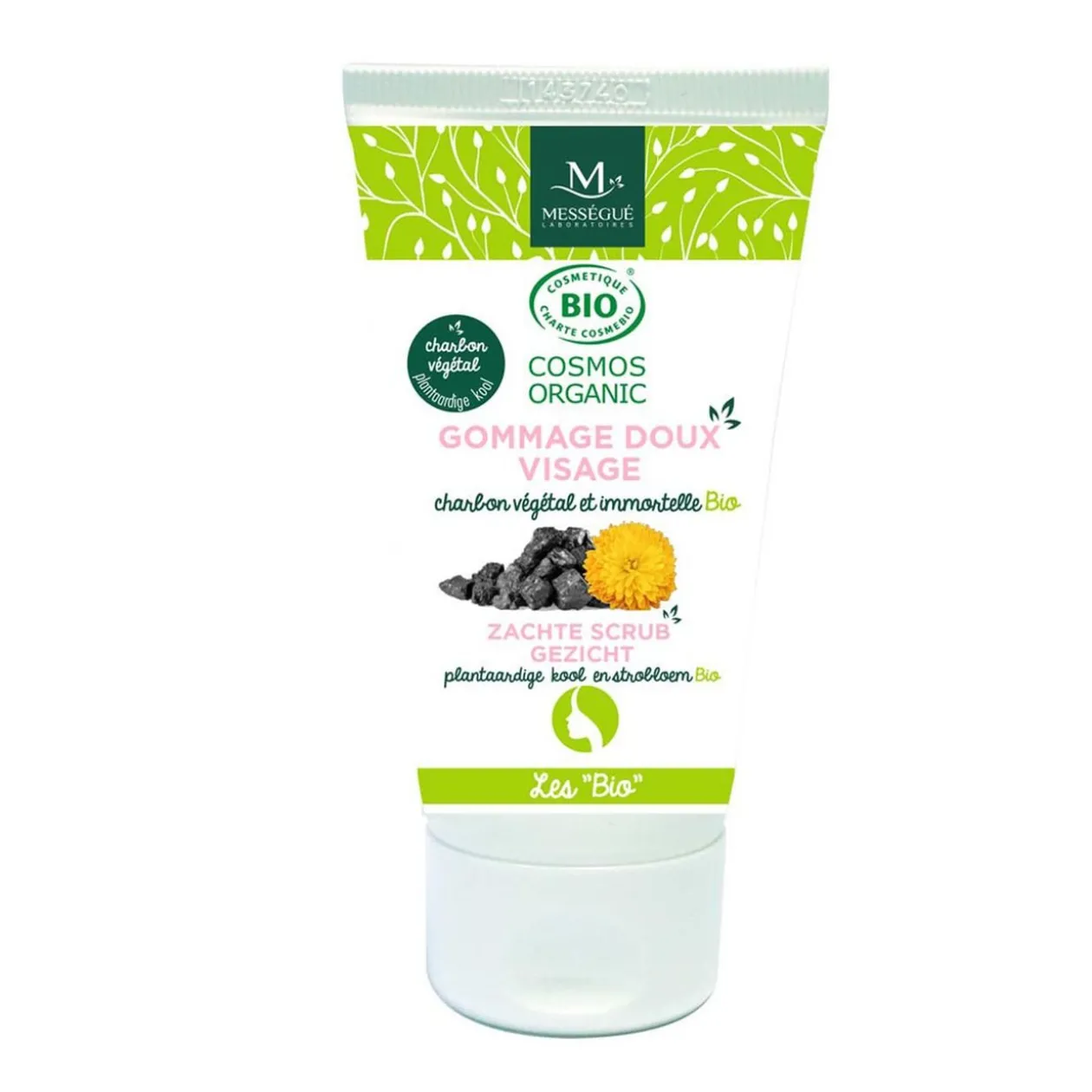 Gommage doux visage certifié bio, tube de 50 ml