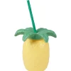 Gourde plastique et paille ananas