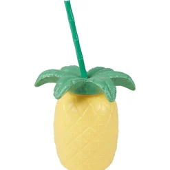 Gourde plastique et paille ananas