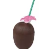 Gourde plastique et paille noix de coco