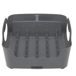 Égouttoir à vaisselle 3 compartiments gris foncé