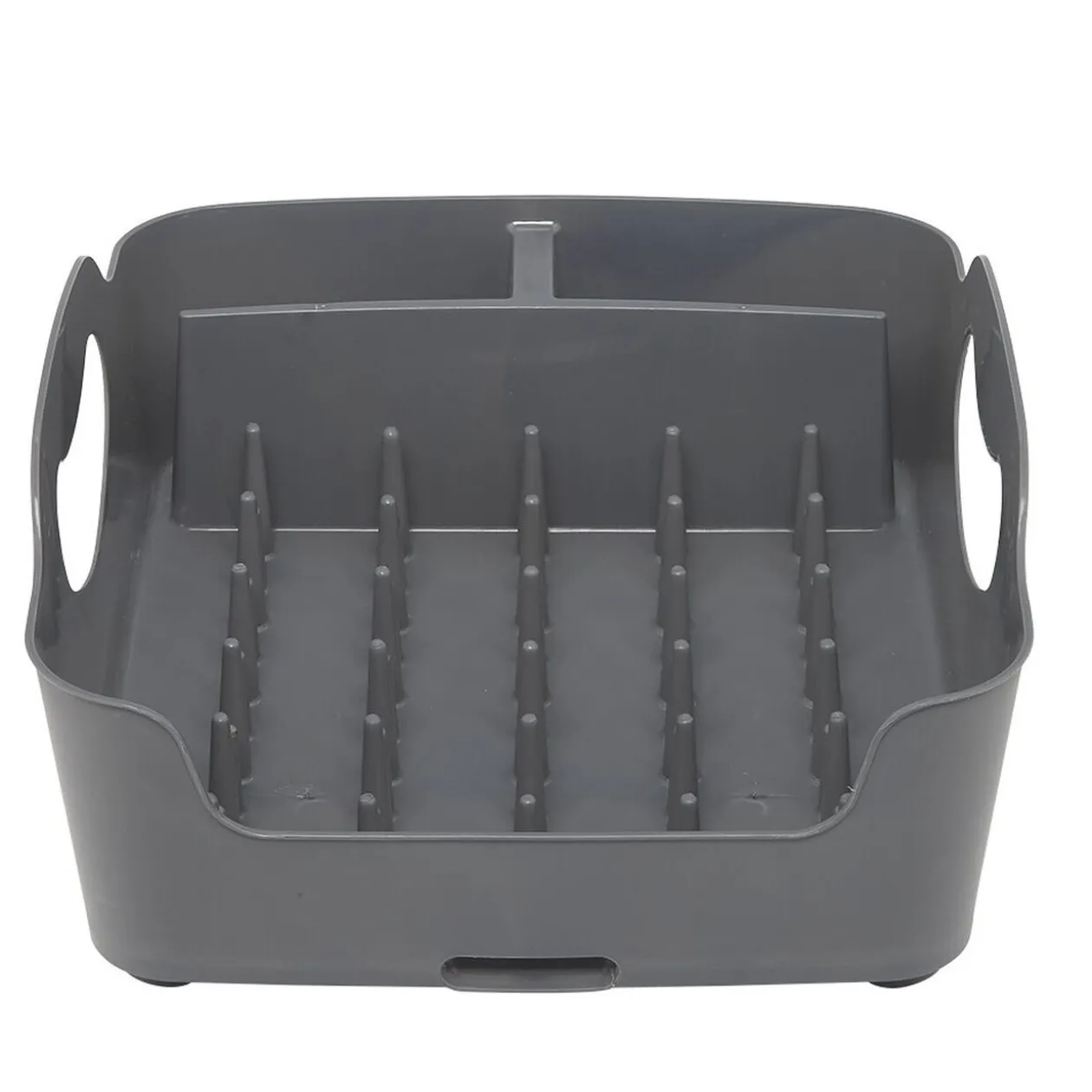 Égouttoir à vaisselle 3 compartiments gris foncé