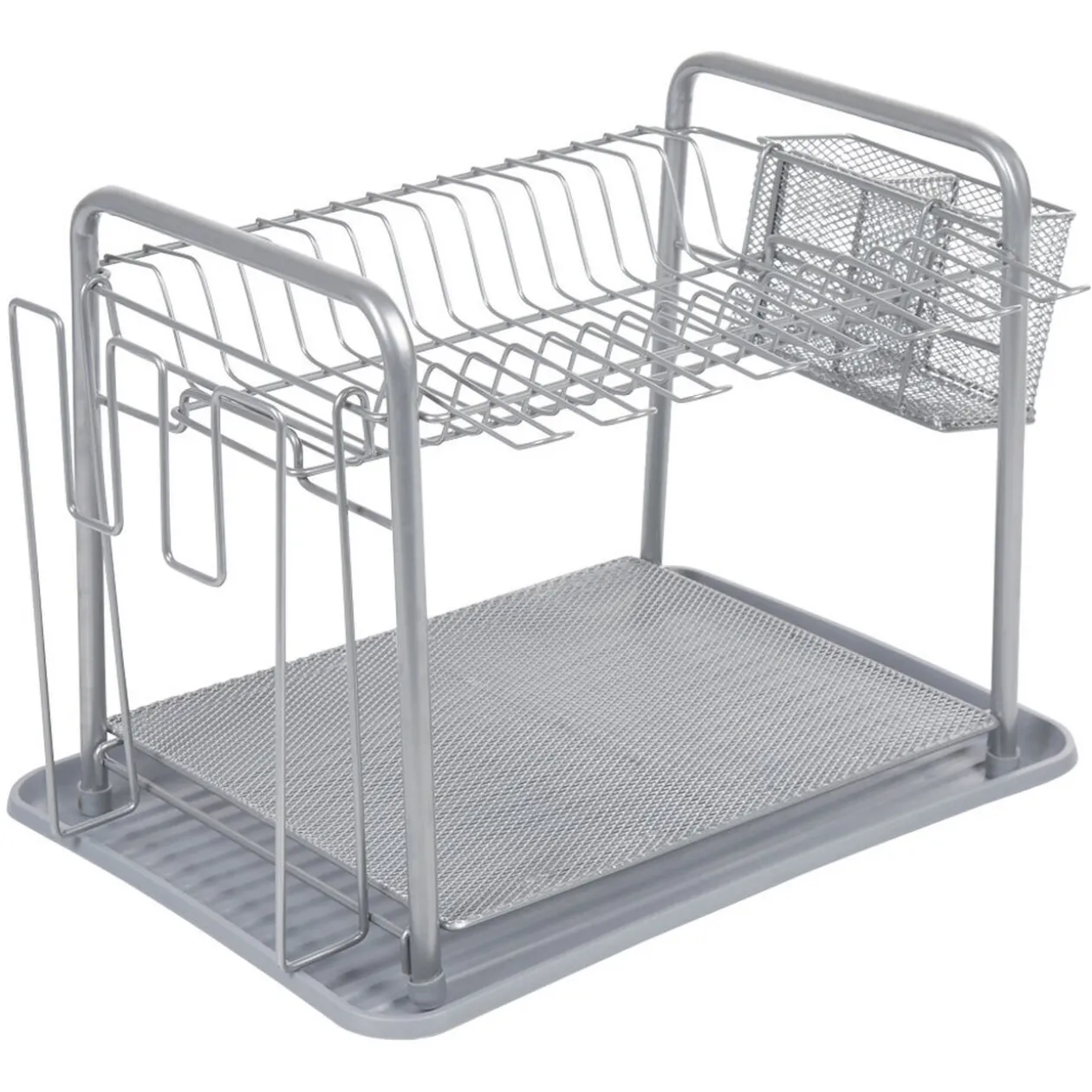 Égouttoir à vaisselle métallique gris