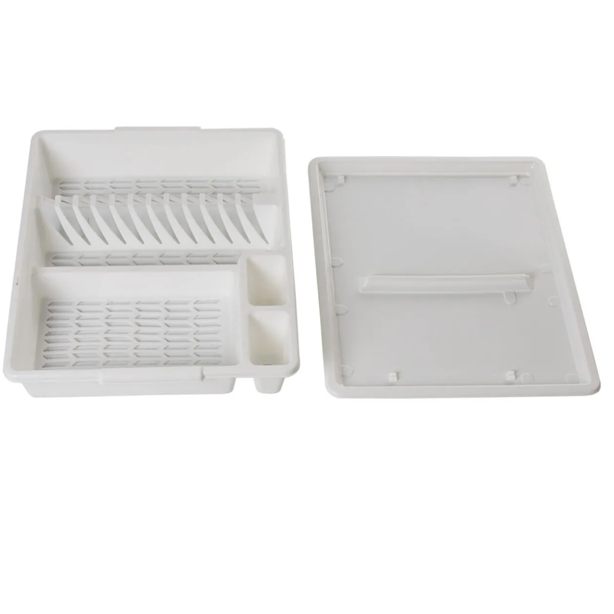Égouttoir avec plateau blanc