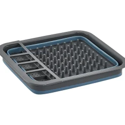 Égouttoir rétractable gris et bleu