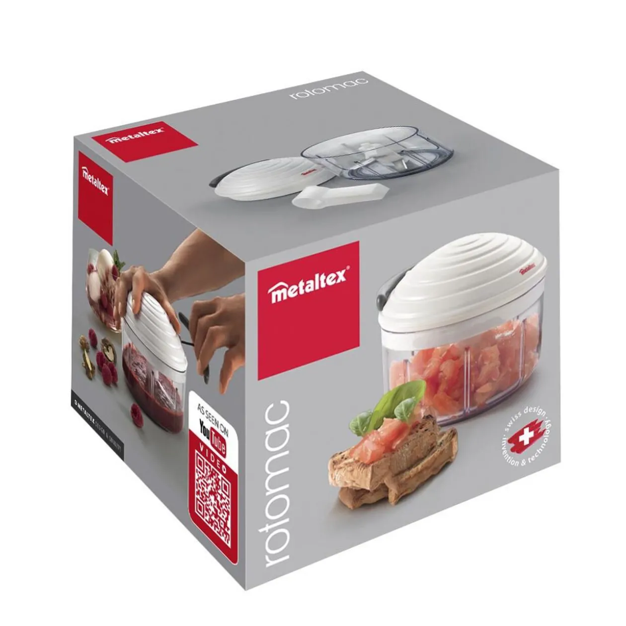 Hachoir manuel multiusage transparent couvercle blanc 500 ml