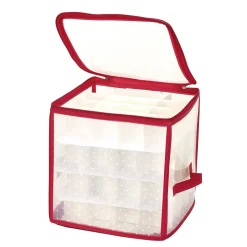 Housse de rangement compartimentée pour 64 boules de Noël