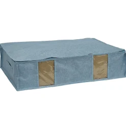 Housse de rangement dessous de lit Bleu - L65 x l45 x H15,5 cm