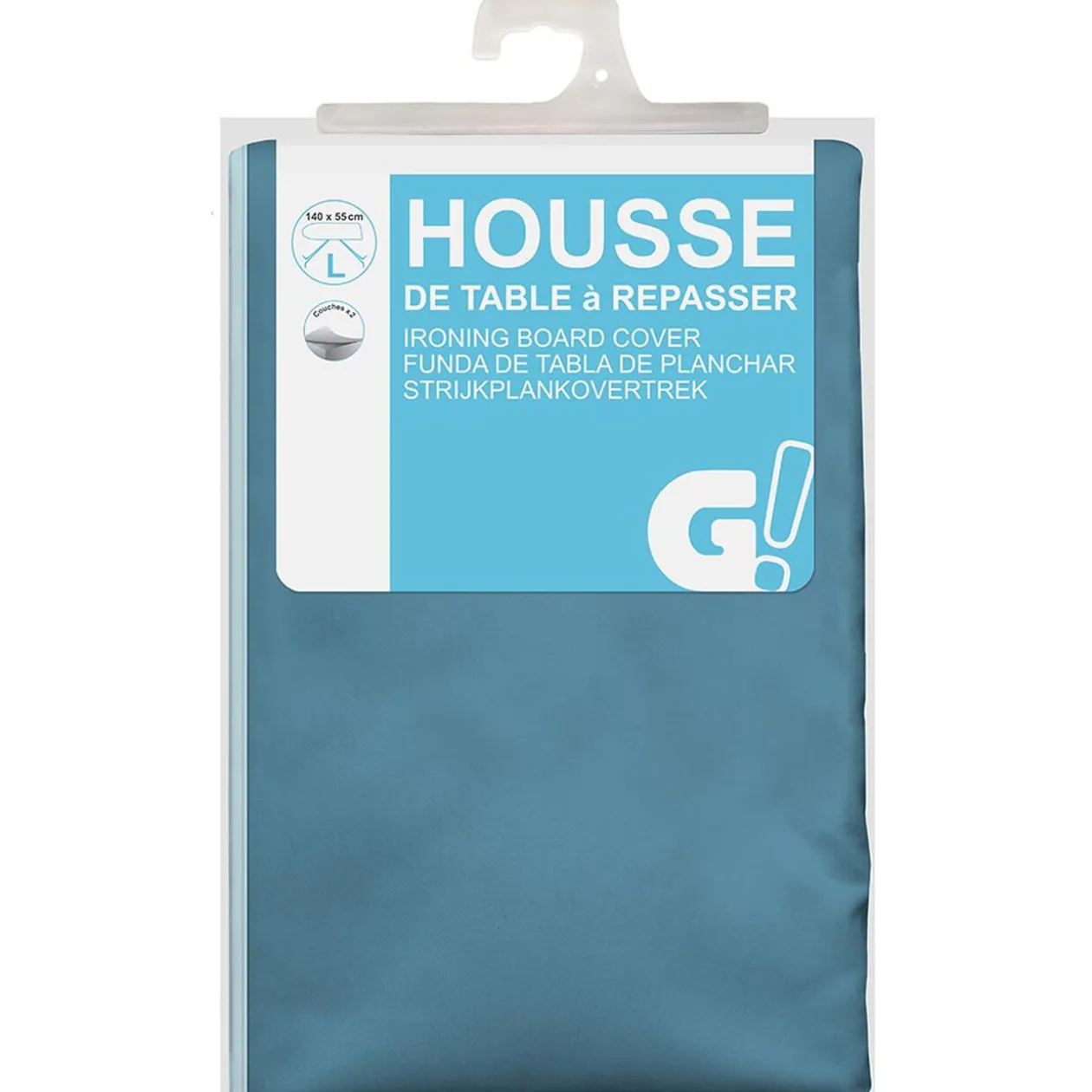 Housse de table à repasser bleu140x55 cm