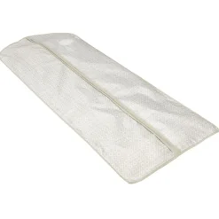 Housse de vêtements motif triangle beige et blanc