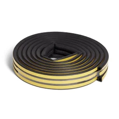 Joint d'isolation adhésif rond pour porte et fenêtre 9mm L7,5m noir